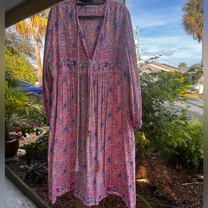 Floral Pink Bohemian Dress